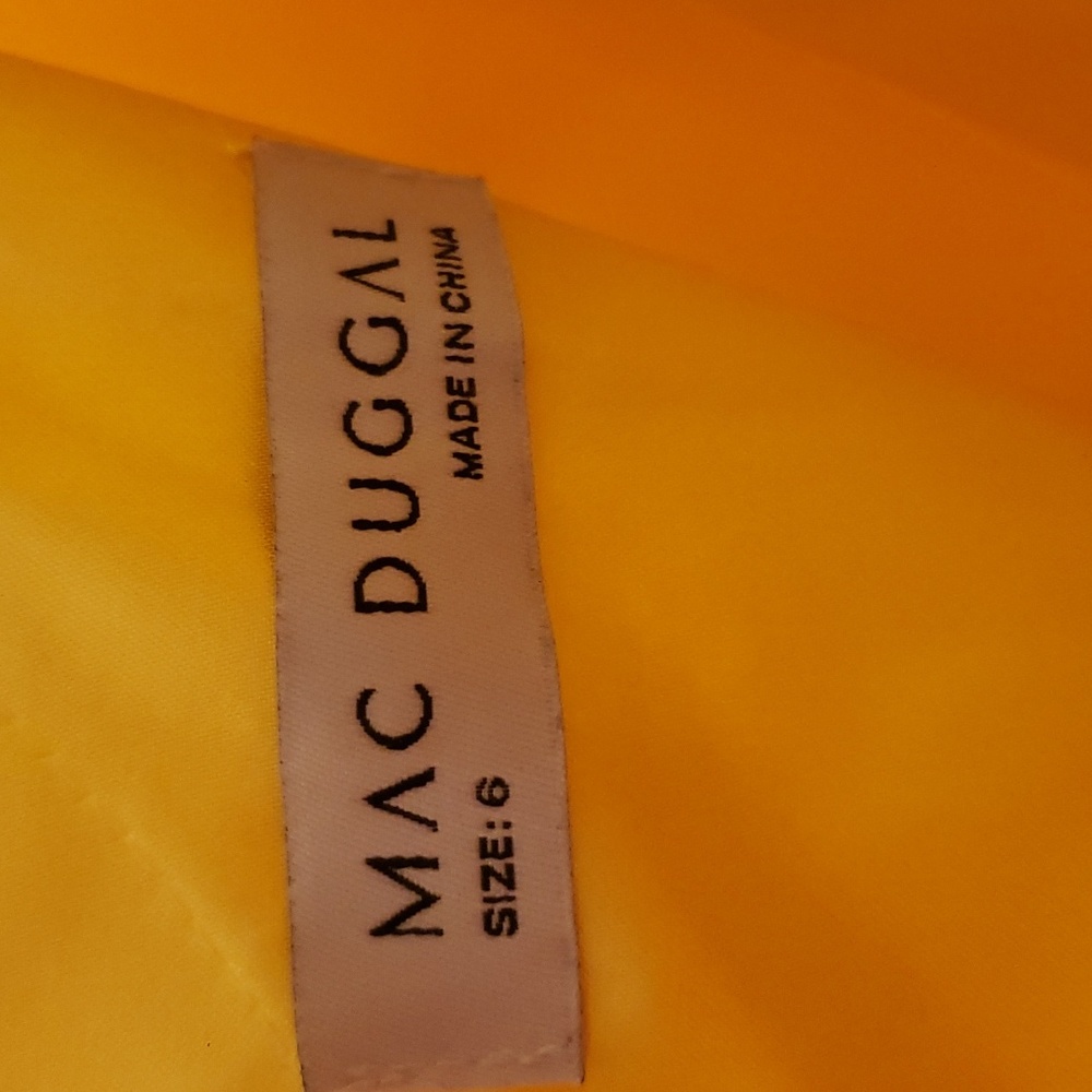 Mac Duggal Ruffle/Pleated Yellow Dress - Picture 7 of 8